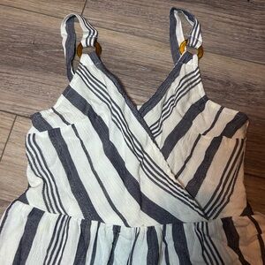 American Eagle Outfitters striped romper w/pockets